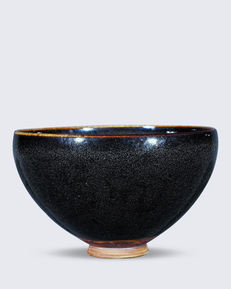 明 黑釉鸡心碗