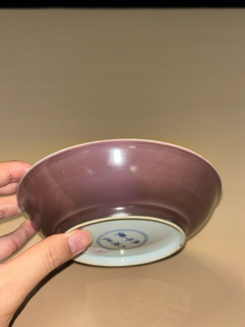 清康熙 霁红釉盘 - 图8