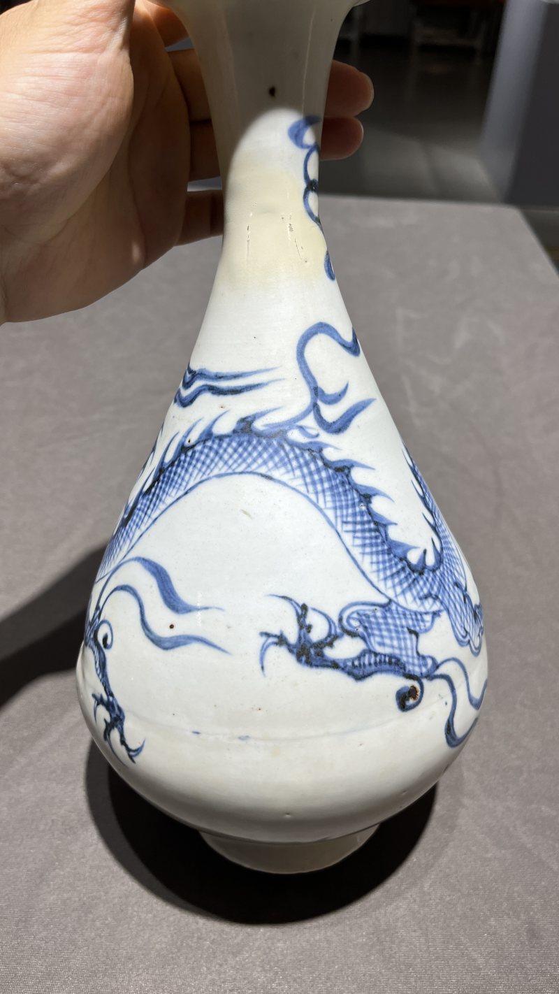 明早期 青花龙纹玉壶春瓶 - 图5