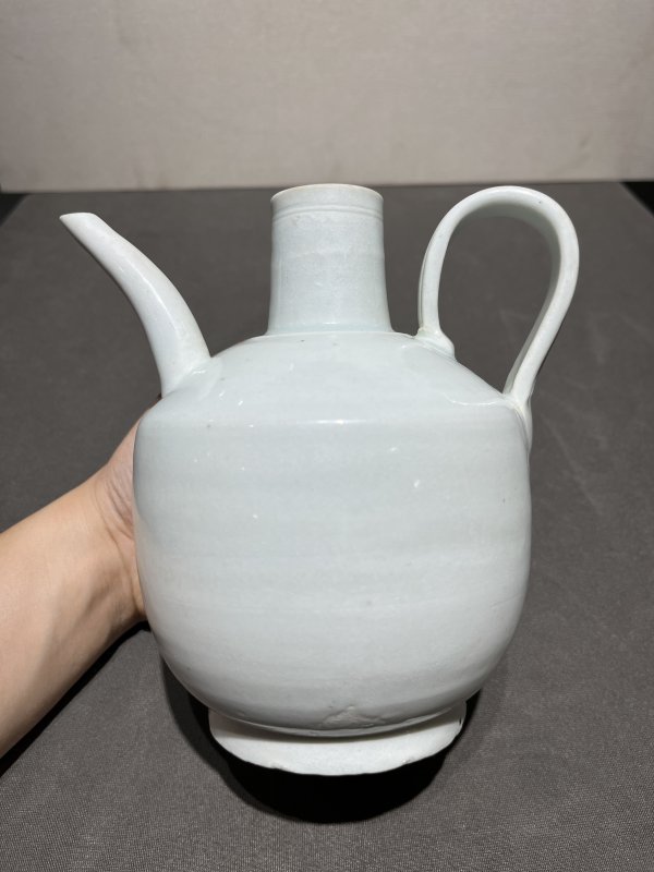 明 湖田狮钮盖执壶和温碗（一套） - 图5