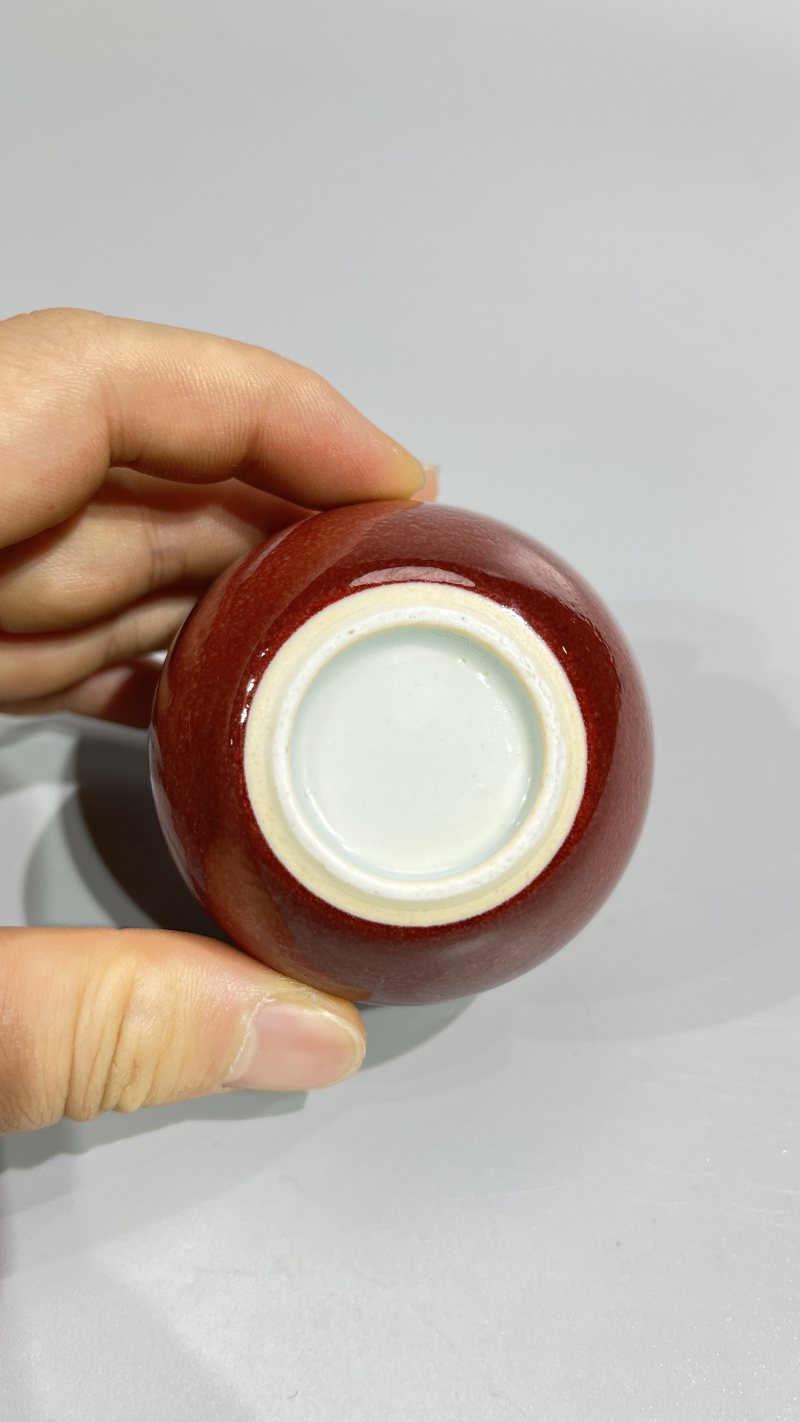 清 红釉杯（一对） - 图13