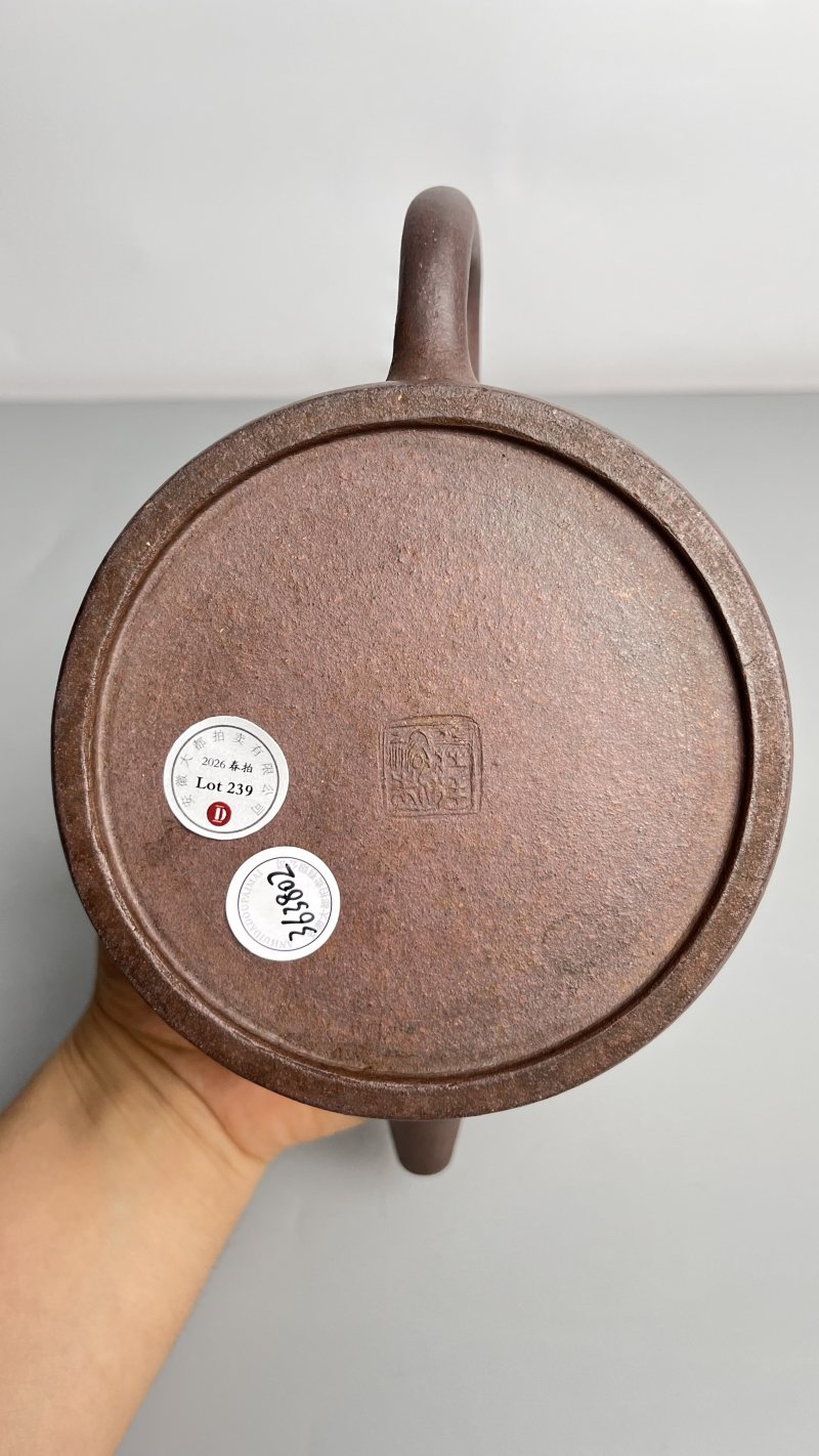 清早期 庄廷裕制直筒德钟紫砂壶 - 图6