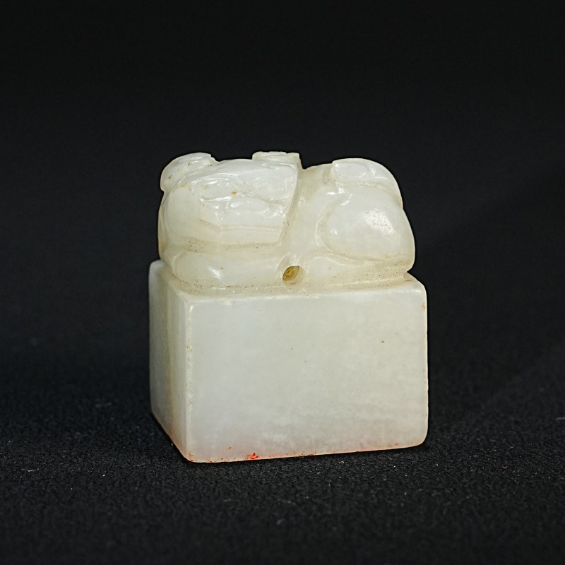 清 白玉兽印