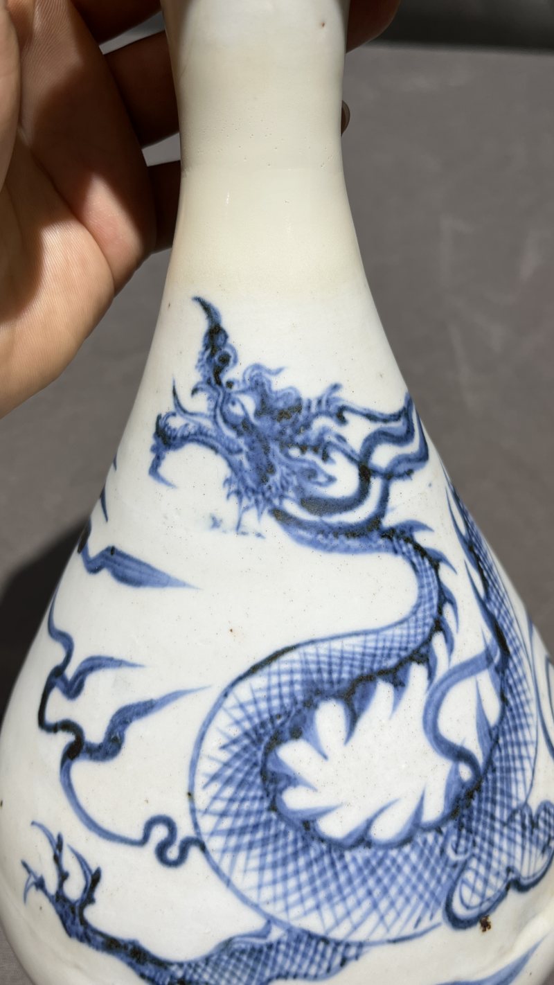 明早期 青花龙纹玉壶春瓶 - 图7