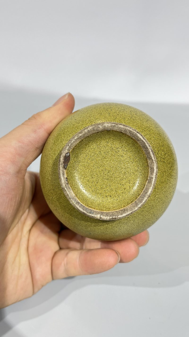 清 霁蓝釉竹节形笔筒、清 茶叶末釉长颈瓶（一组） - 图12