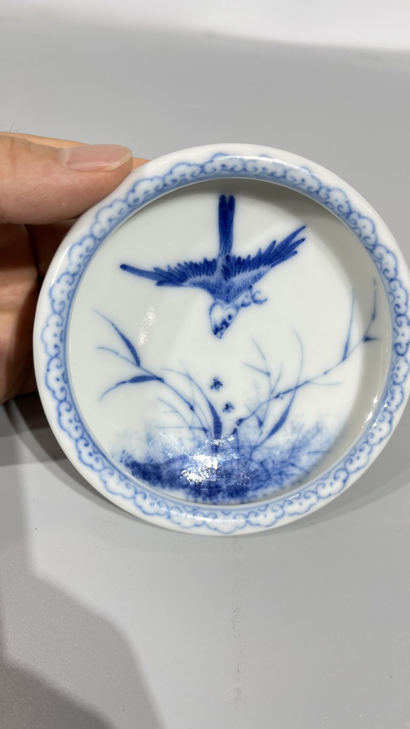 民国 王步风格青花花鸟水洗 - 图4
