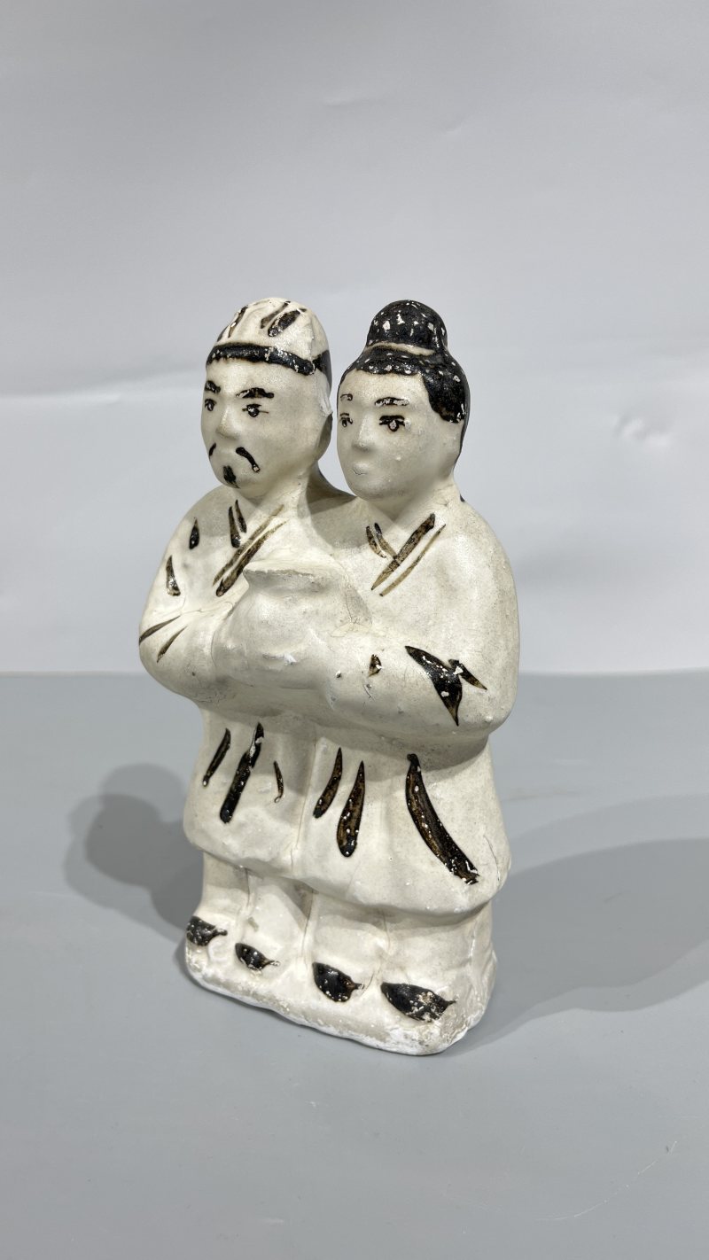 明 磁州和合二仙瓷塑 - 图5