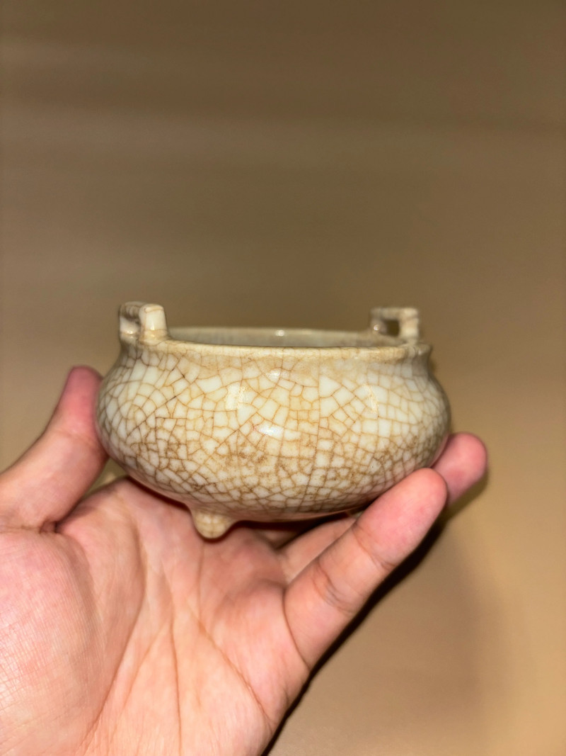 清 哥釉香炉 - 图4