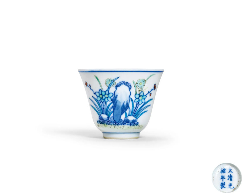 清光绪 斗彩水仙纹杯