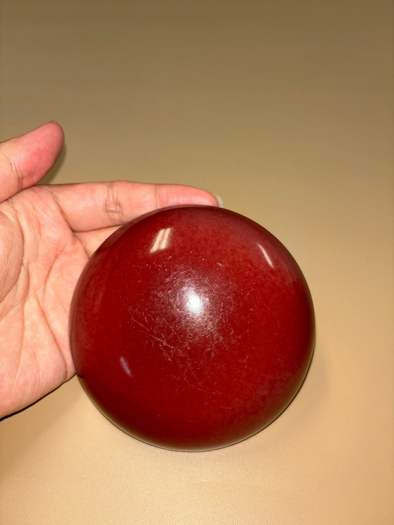 清雍正 霁红釉围棋罐 - 图2