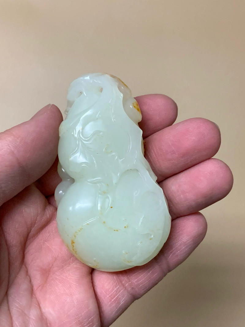 清 白玉红皮巧雕葫芦镇纸 - 图4