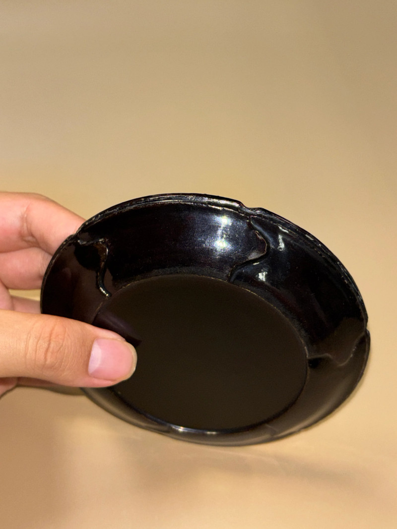 清 黑漆莲瓣形盏托一组 - 图9