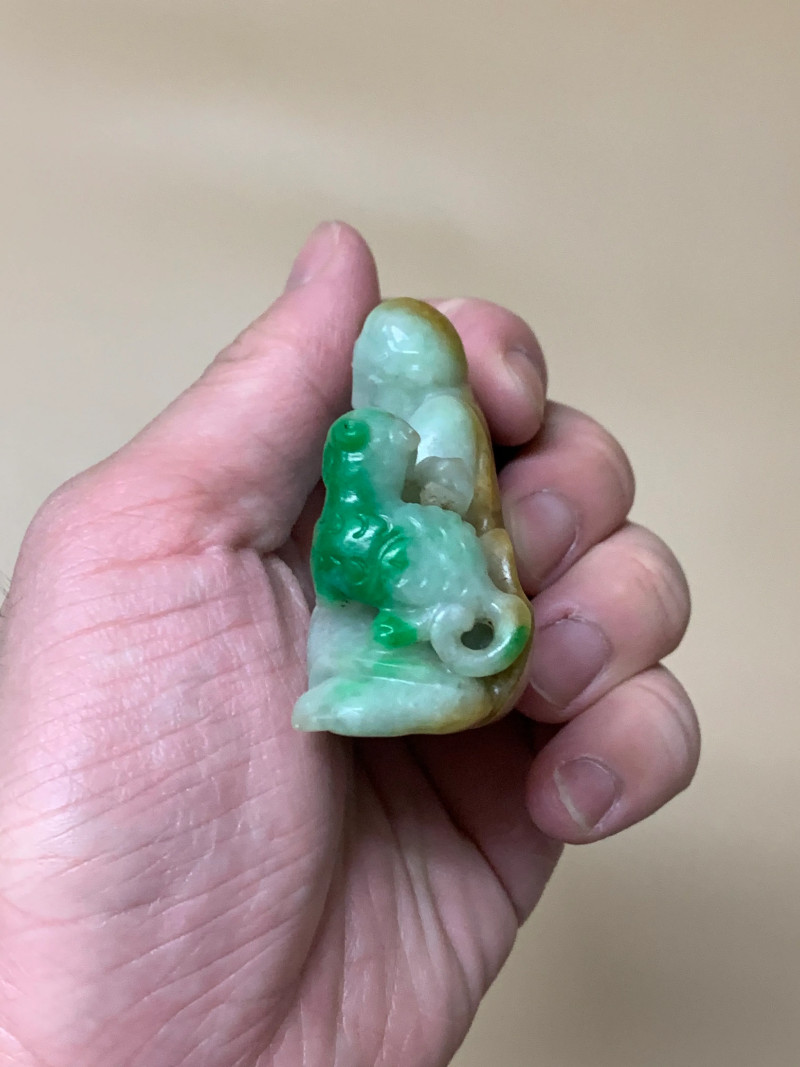 清 翡翠如意罗汉摆件 - 图3