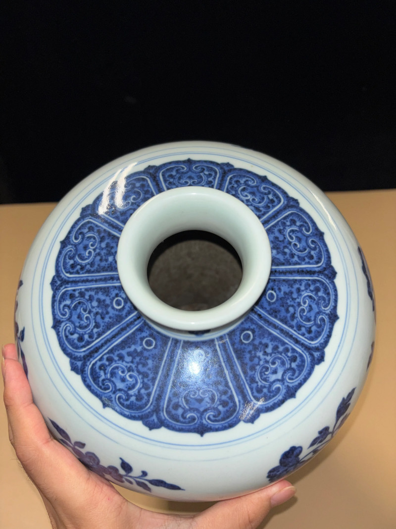 清乾隆 青花折枝三多瑞果纹梅瓶 - 图8