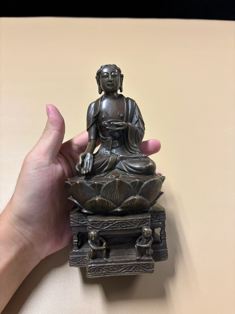 明或更早 铜释迦摩尼像 - 图2