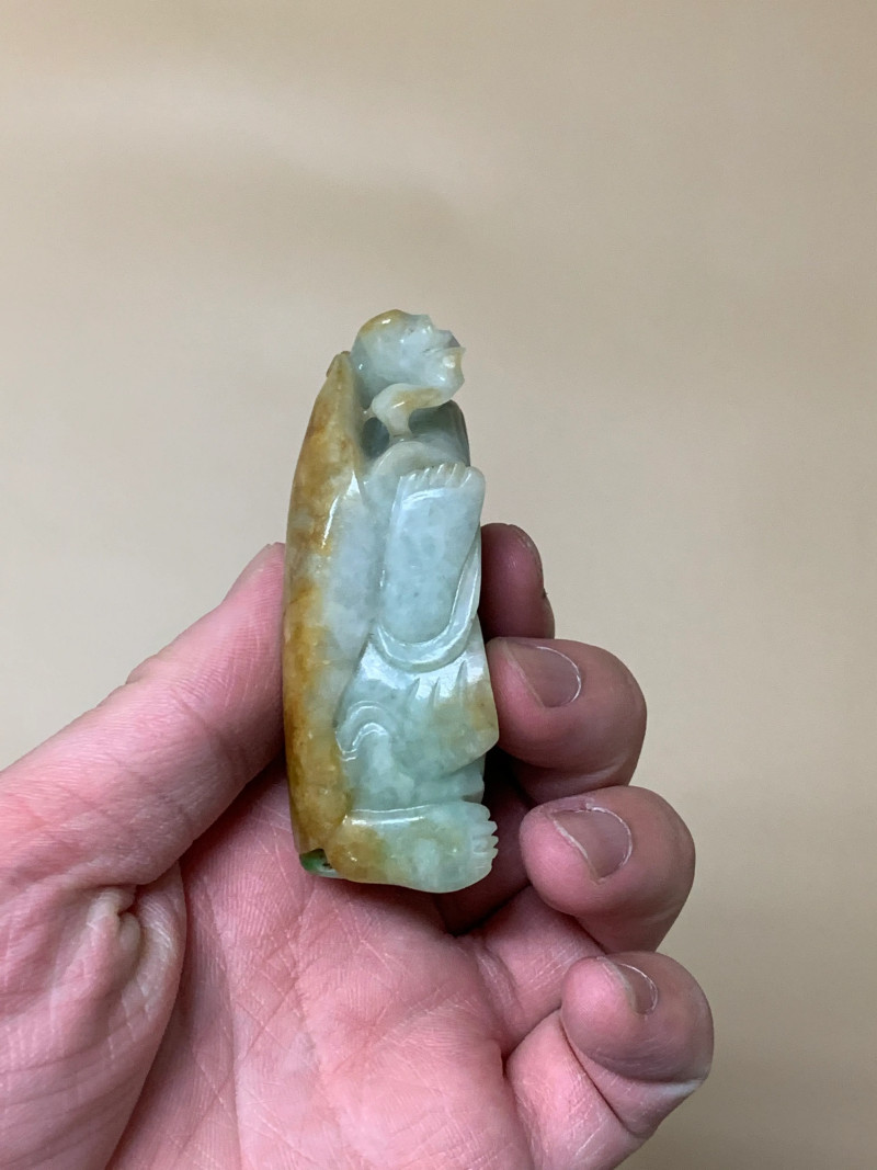 清 翡翠如意罗汉摆件 - 图7