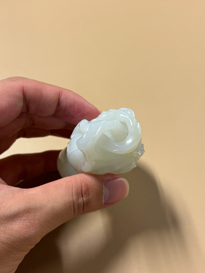 清 白玉文房葫芦巧雕玉盒 - 图6