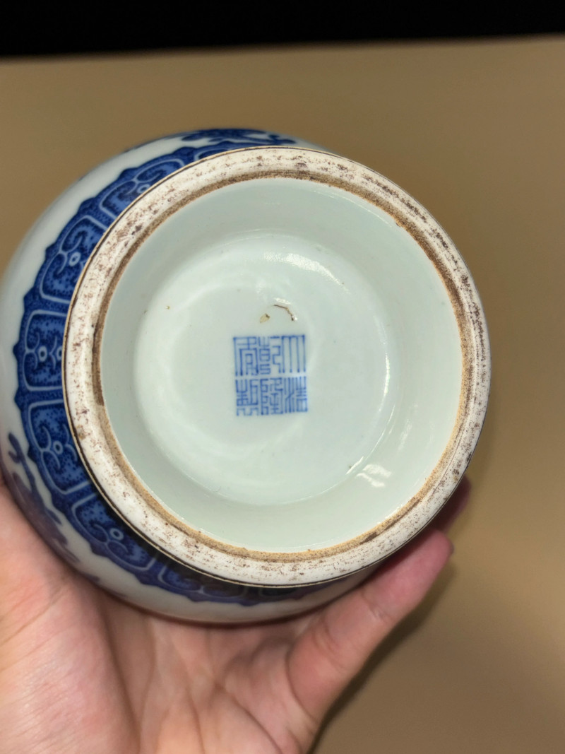 清光绪 青花折枝花果纹蒜头瓶 - 图9