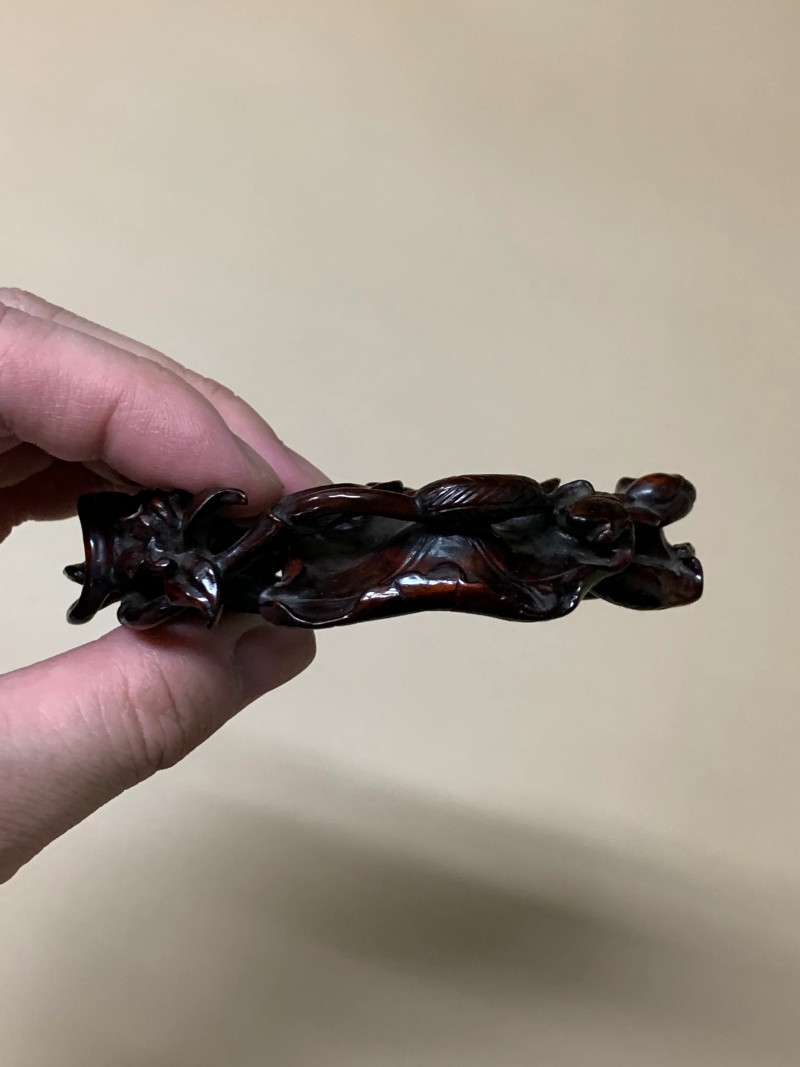 清 白玉荷花鸳鸯如意摆件 - 图10