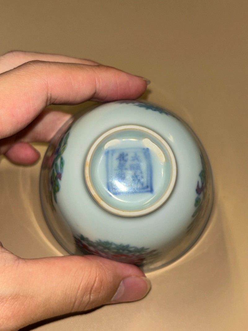 明成化 斗彩花鸟纹杯 - 图7