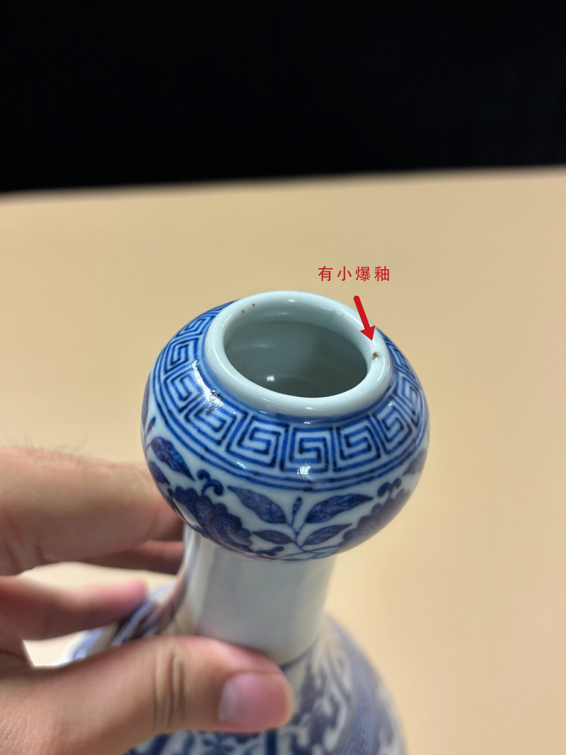 清光绪 青花折枝花果纹蒜头瓶 - 图10