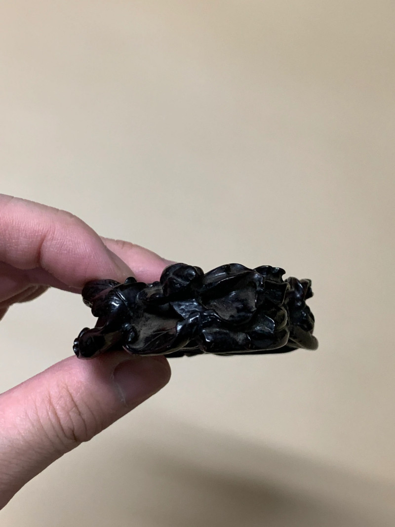 清 白玉荷花鸳鸯如意摆件 - 图11