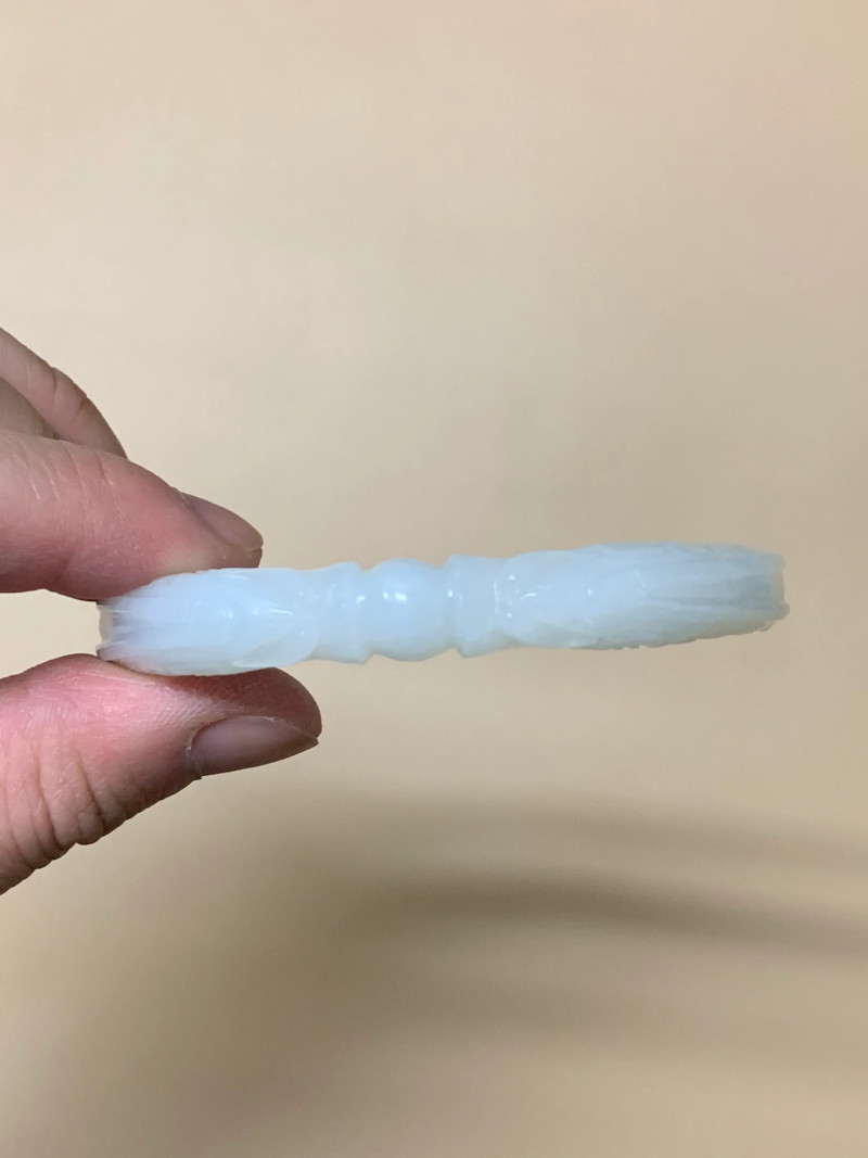 清 白玉双龙戏珠手镯 - 图4