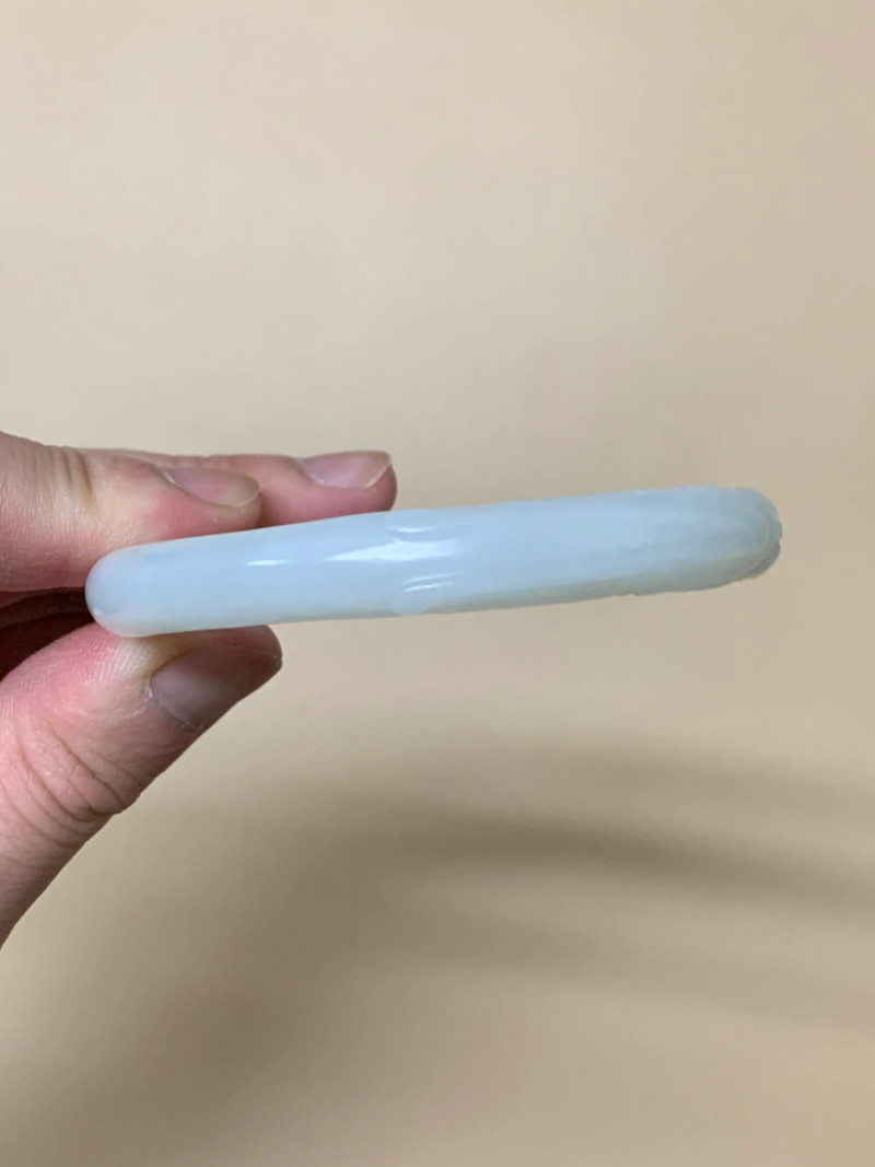 清 白玉双龙戏珠手镯 - 图7