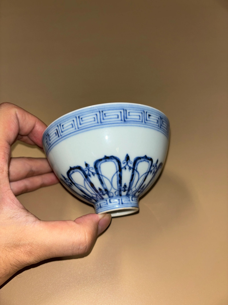 明永乐 青花莲瓣纹鸡心碗 - 图6