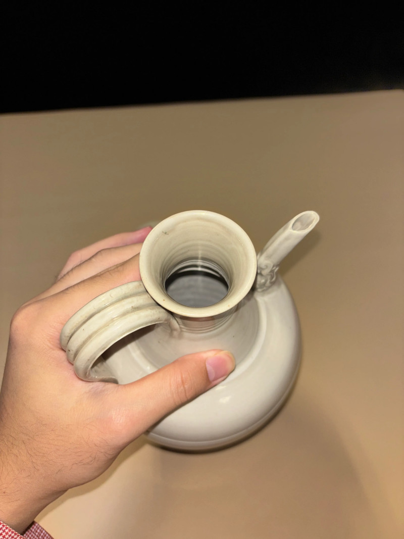 明 白釉弦纹龙首执壶 - 图6