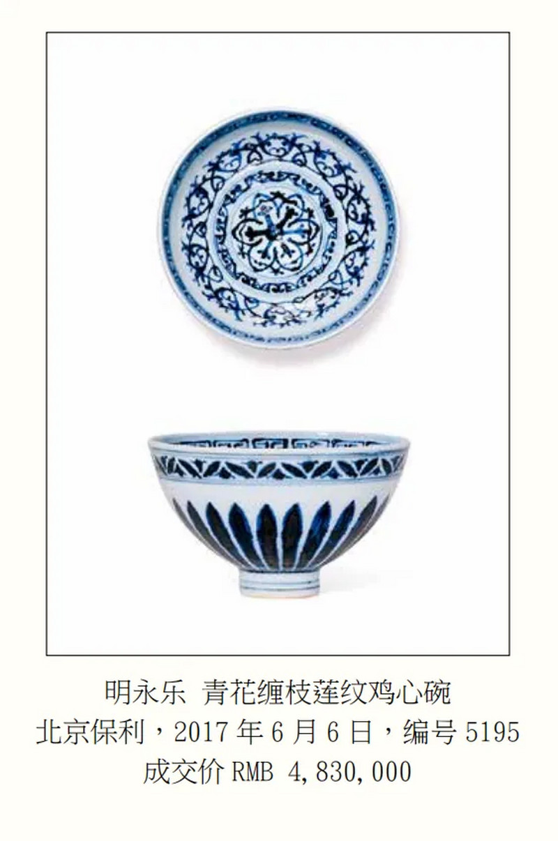 明永乐 青花莲瓣纹鸡心碗 - 图10