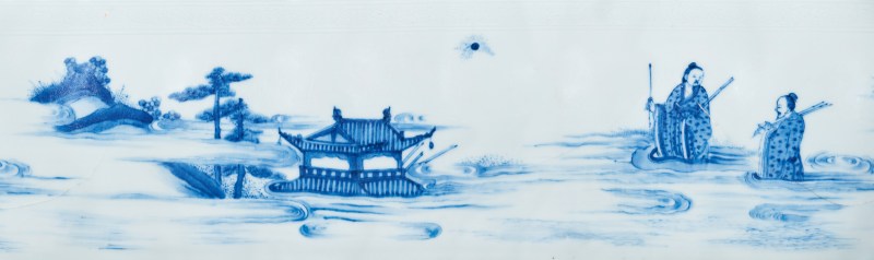 明崇祯 青花“海屋添筹”图莲子罐 - 图2