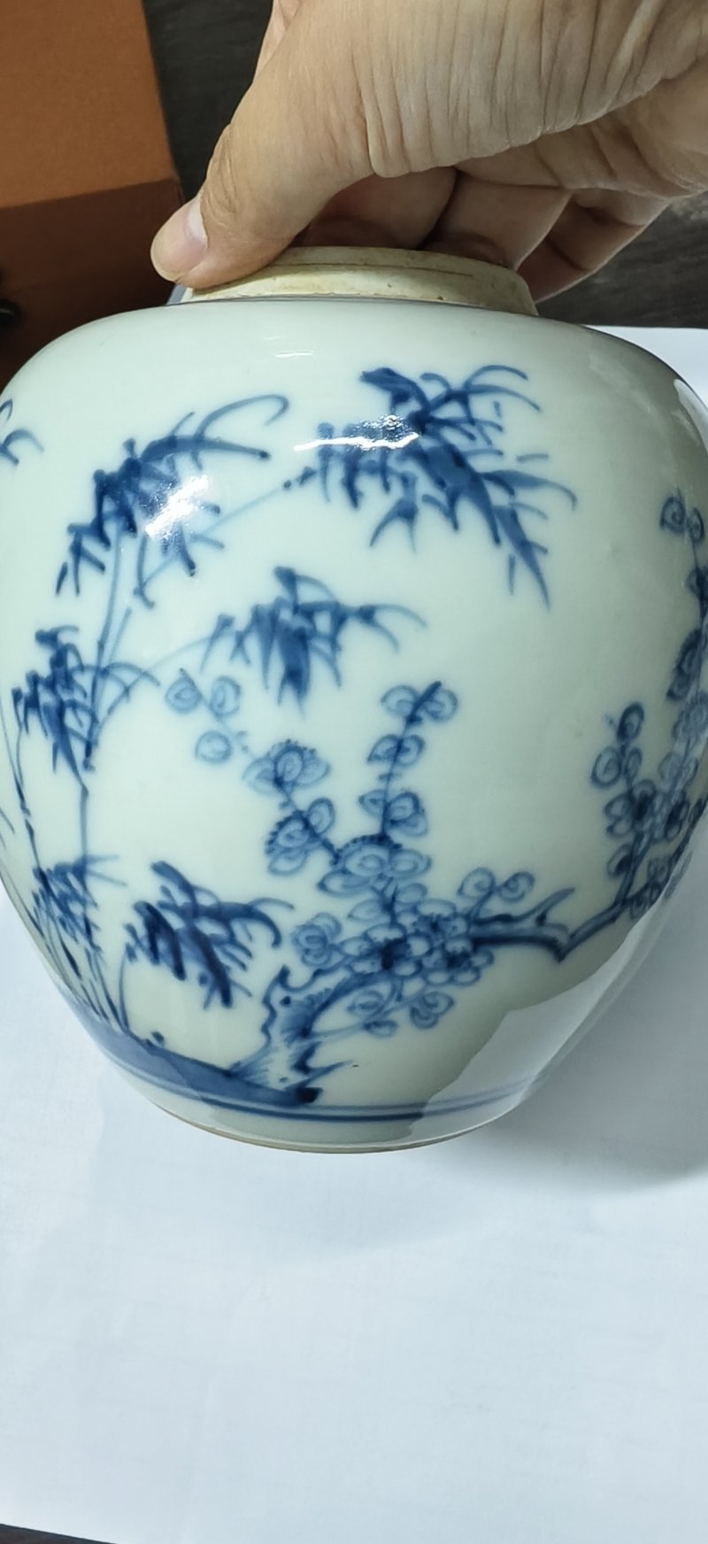 清 青花松竹梅纹罐 - 图2