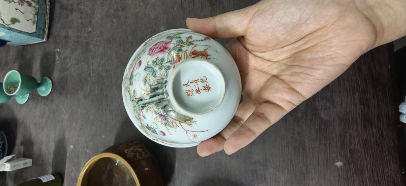 清 粉彩花卉纹杯 - 图6