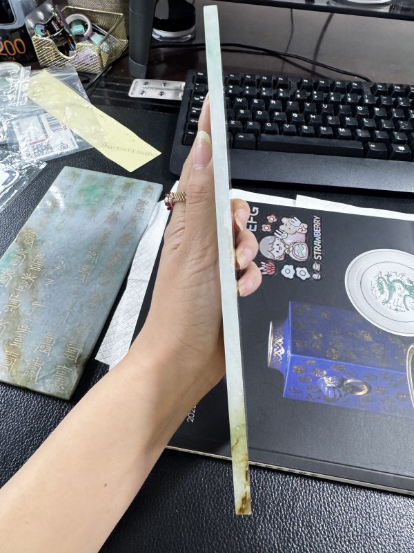 清 翡翠描金百寿图案屏一对 - 图19