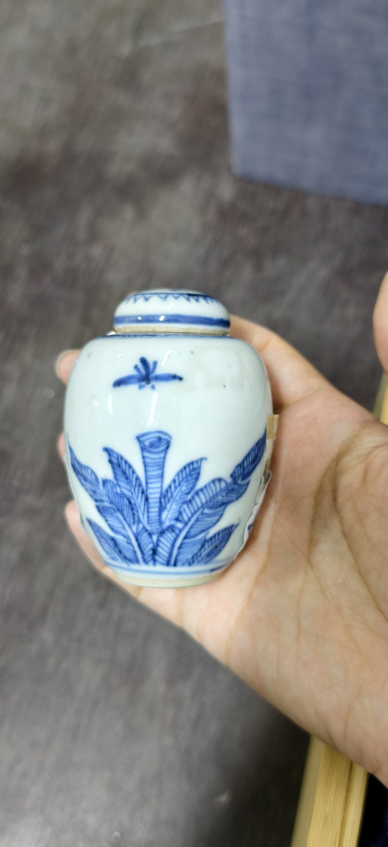 清 青花枯枝花鸟纹罐 - 图2