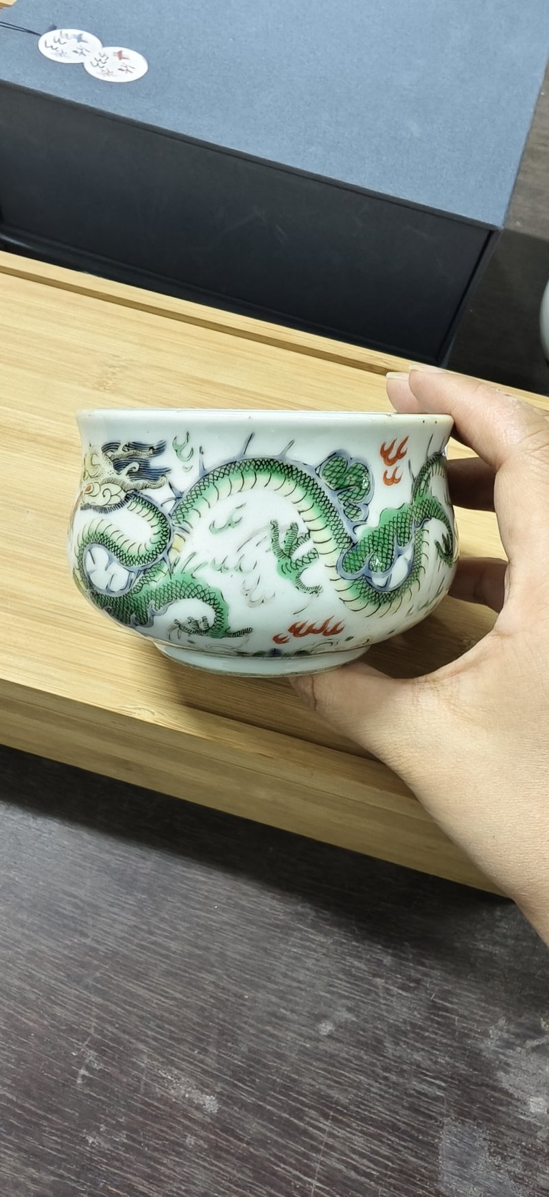 清 粉彩双龙赶珠香炉 - 图4