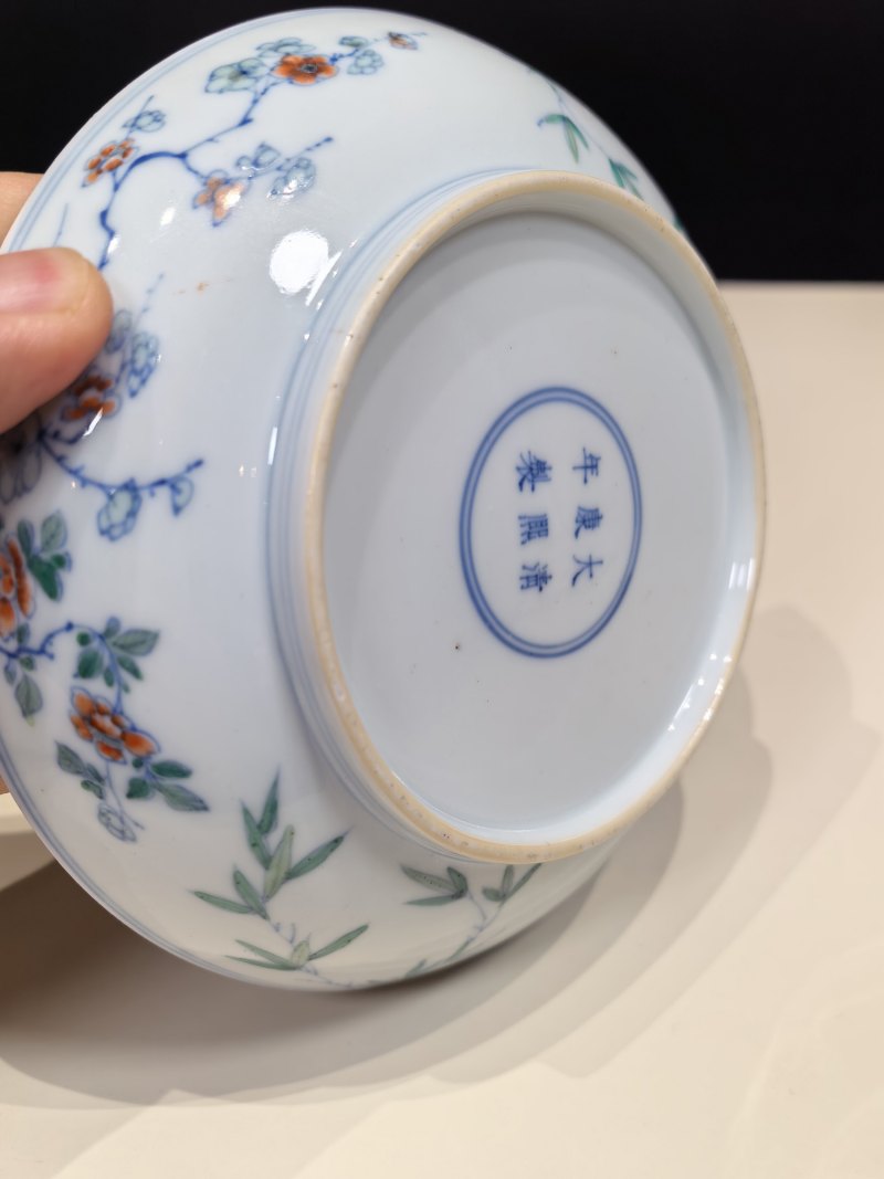 清康熙 斗彩花鸟纹盘 - 图12