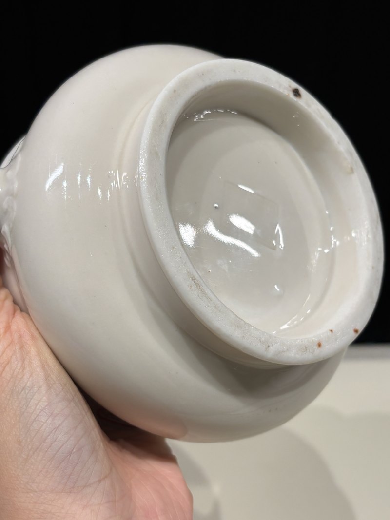 明晚期 德化窑白釉狮耳炉 - 图13