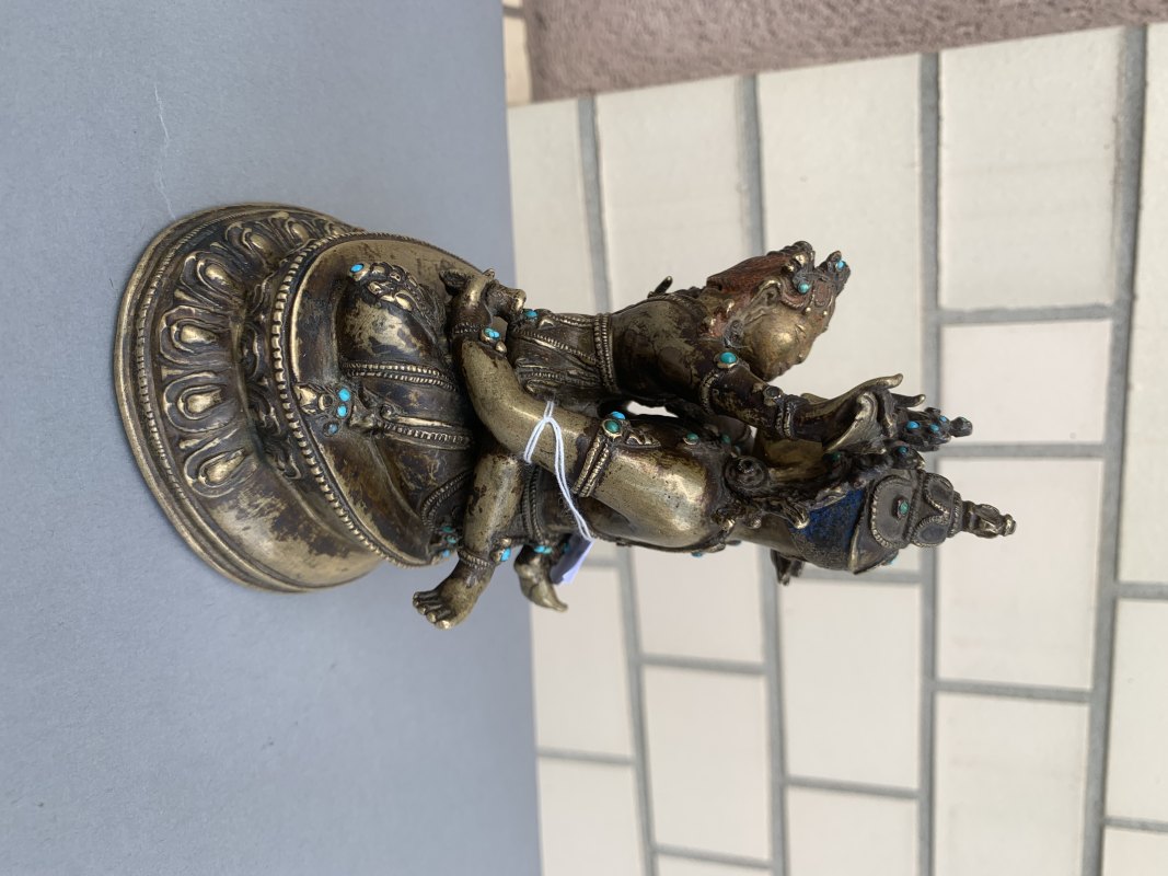 A FINE AND RARE BRONZE FIGURE OF ADIBUDDHA VAJRASATTVA AND HIS CONSORT - 图7