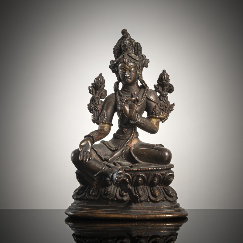 A BRONZE FIGURE OF SYAMATARA