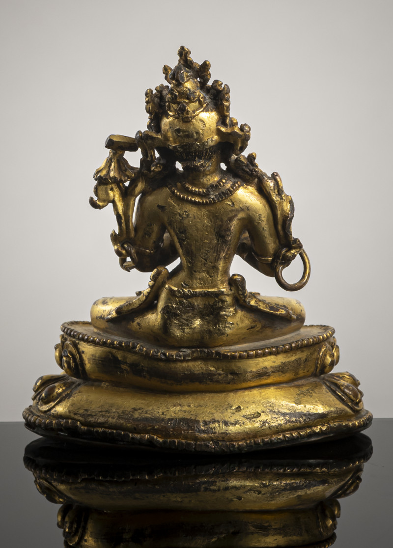A GILT-COPPER FIGURE OF MANJUSHRI - 图2