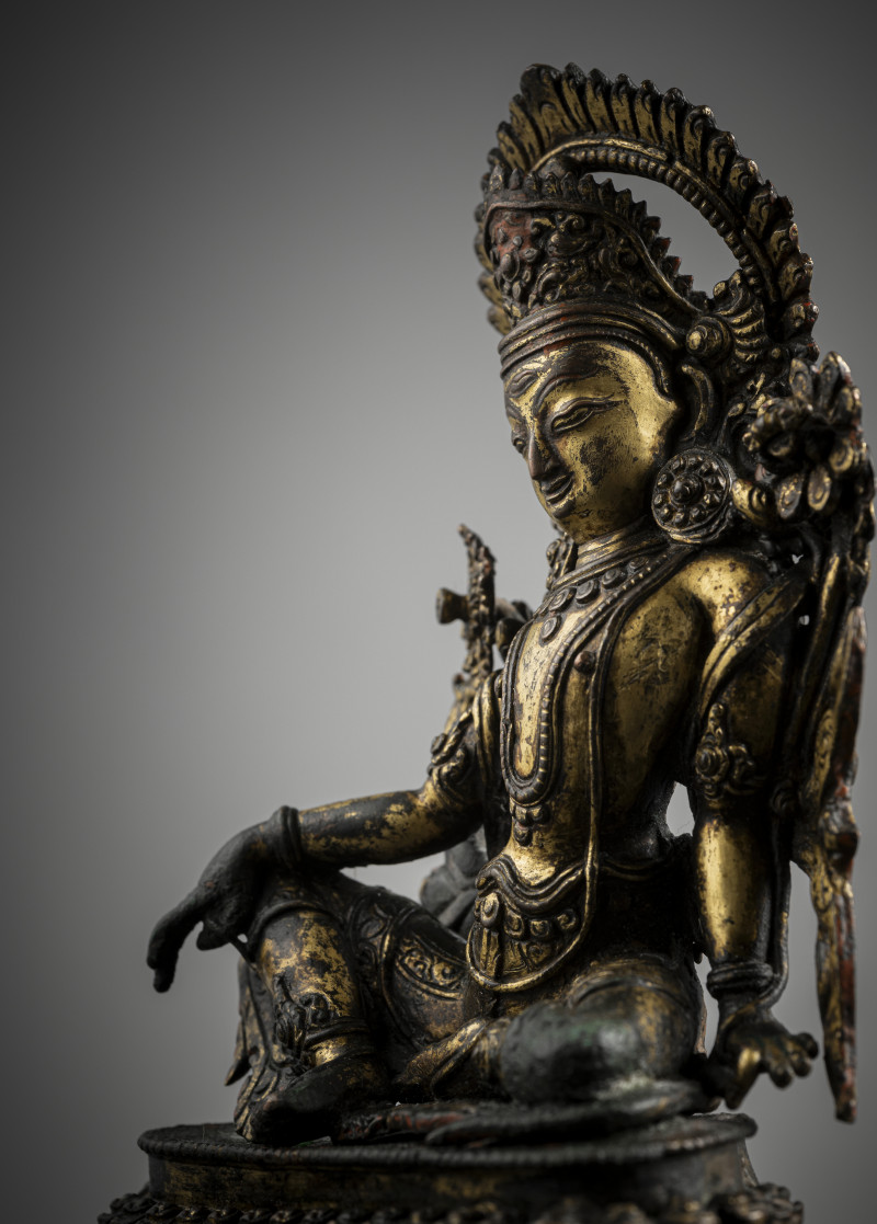 A GILT-COPPER FIGURE OF INDRA - 图4