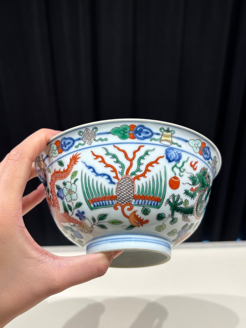清乾隆 五彩龙凤纹碗 - 图10