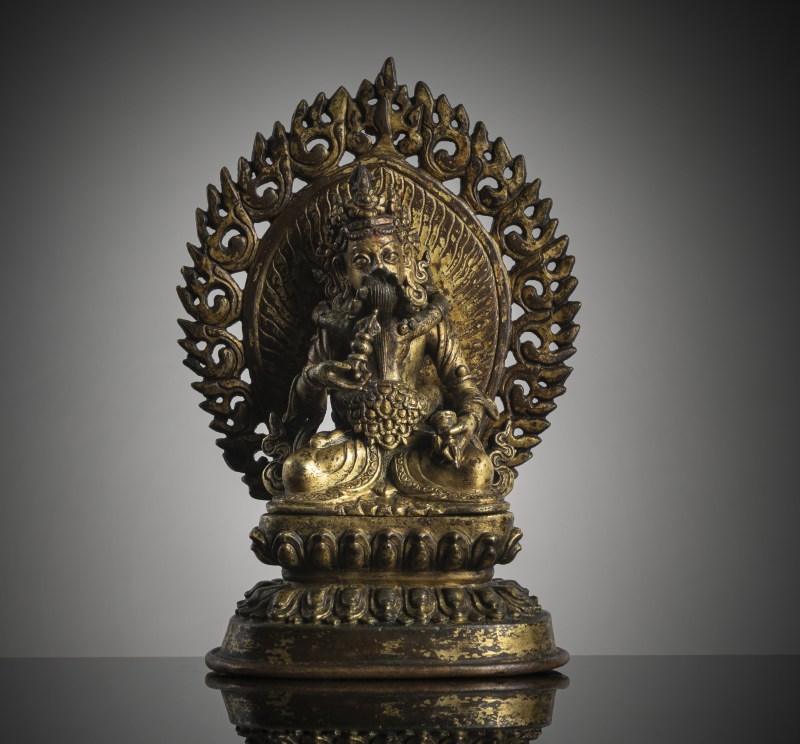 A GILT-COPPER FIGURE OF VAJRADHARA AND HIS CONSORT