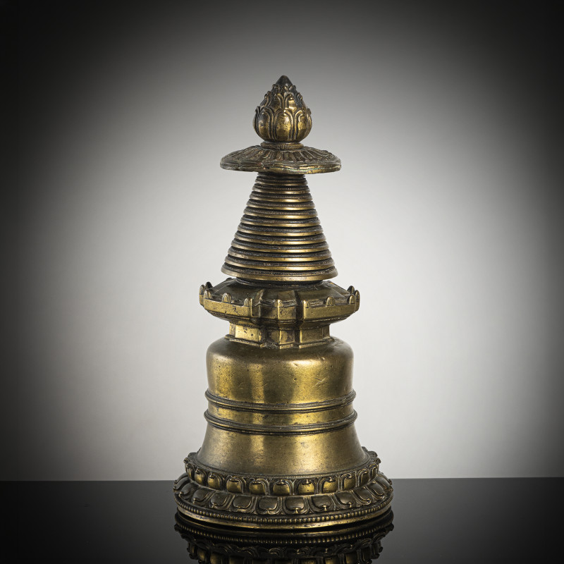 A BRONZE STUPA