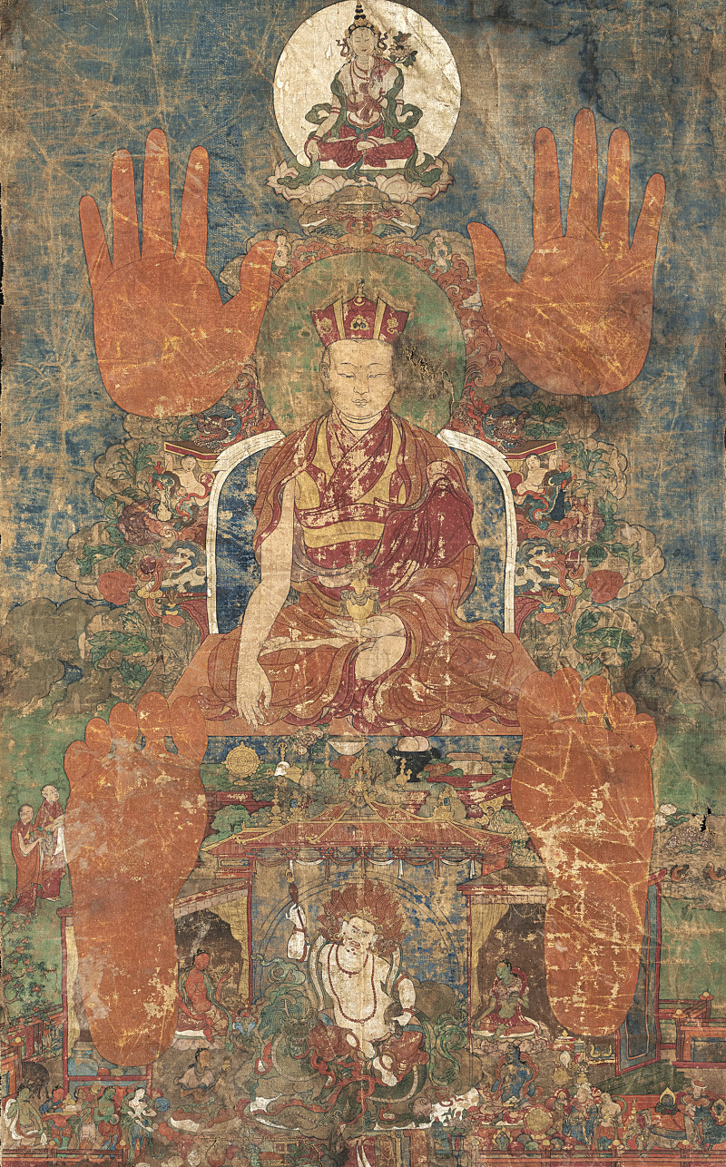 A RARE THANGKA DEPICTING THE 8TH TAI SITU (SITU PANCHEN) CHOKYI JUNGEN (A.D. 1700 - 1774)