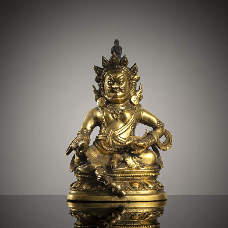 A GILT-BRONZE FIGURE OF VAISHRAVANA