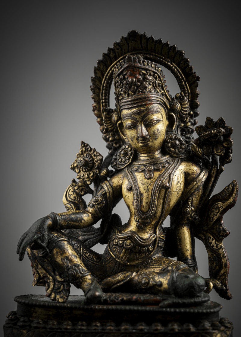 A GILT-COPPER FIGURE OF INDRA - 图3