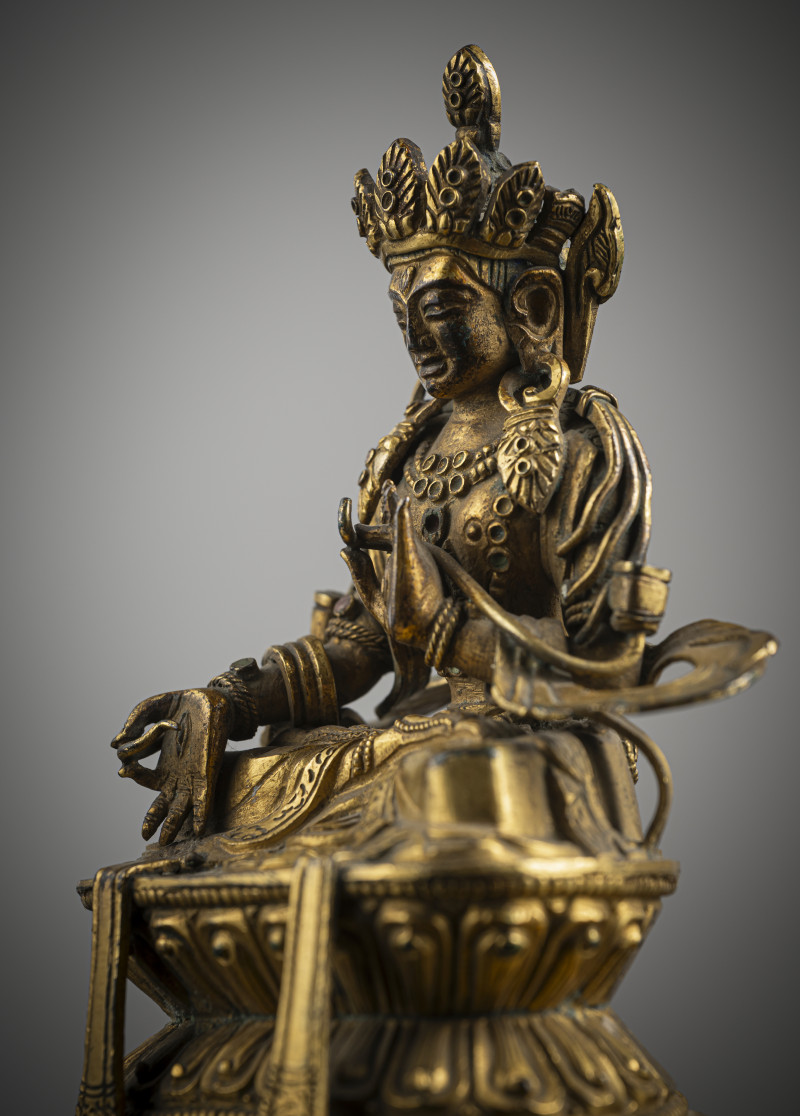 A GILT-COPPER REPOUSSÉ FIGURE OF A BODHISATTVA - 图4